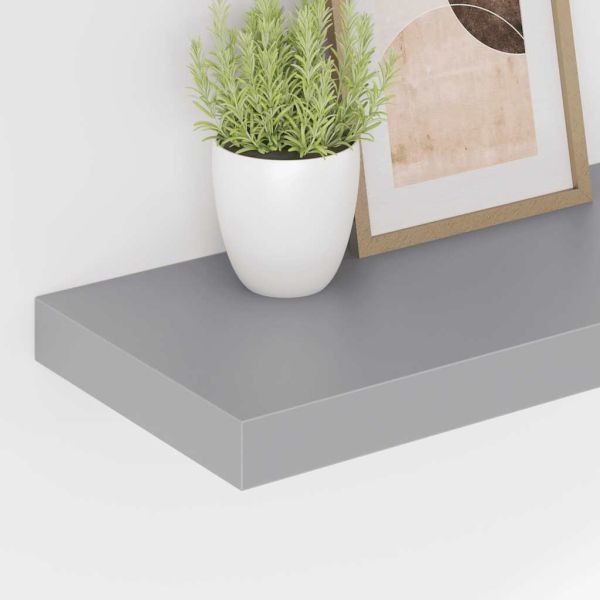 Окачени стенни рафтове, 4 бр, сиви, 60x23,5x3,8 см, МДФ