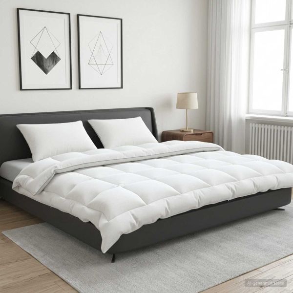Завивка и възглавница 3 бр. 220x260 см Зима 450 GSM Вълна Бяло