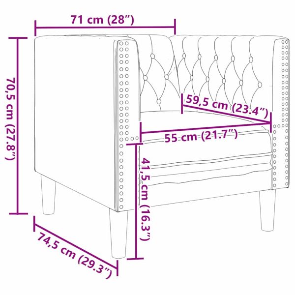 Диван Черно 74,5 x 71 x 70,5 см ПВЦ