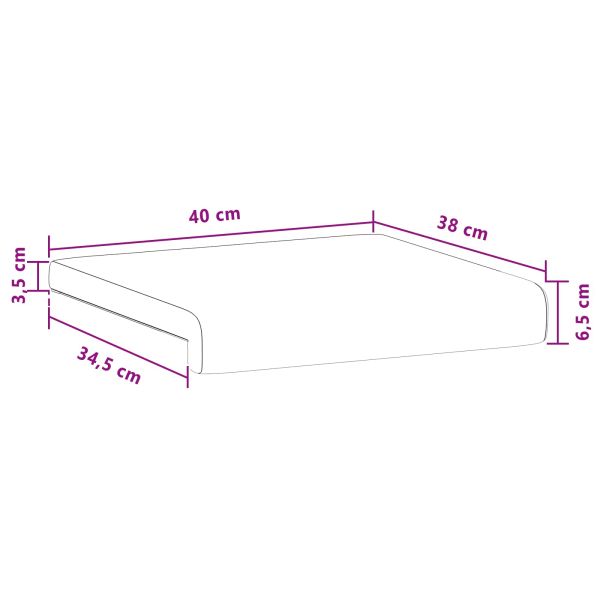 Възглавница за пейка 2 бр. Текстил Виненочервен Дълбочина 35 см