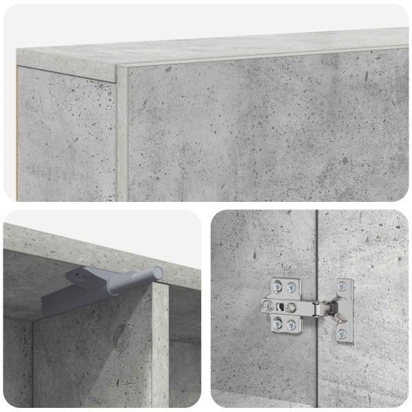 Рамка за камина Бетонно сиво 102 x 18 x 100,5 см
