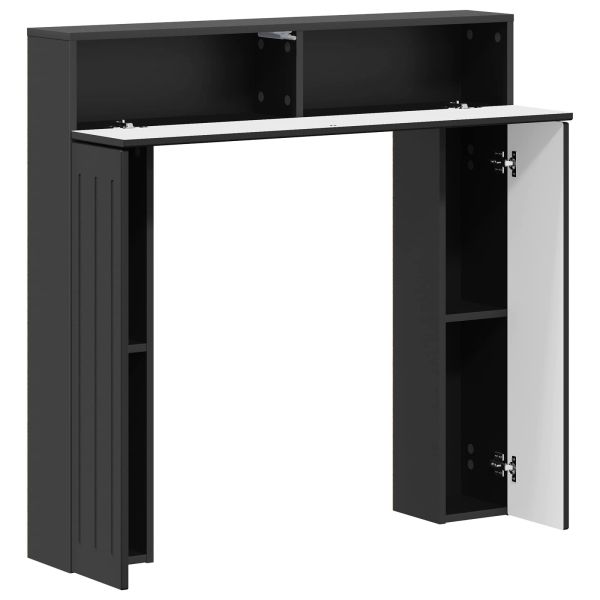 Рамка за камина Черно 102 x 18 x 100,5 см Инженерна дървесина