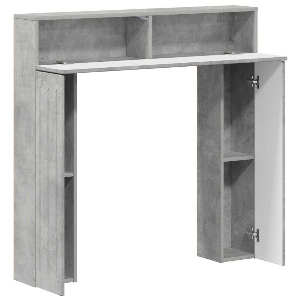 Рамка за камина Бетонно сиво 102 x 18 x 100,5 см