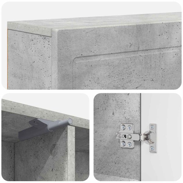 Рамка за камина Бетонно сиво 102 x 18 x 100,5 см