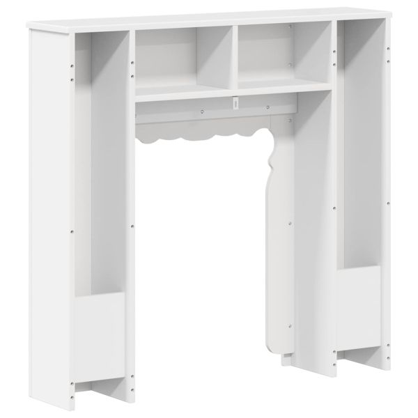 Рамка за камина Бял гланц 93 x 20 x 89 см Инженерна дървесина