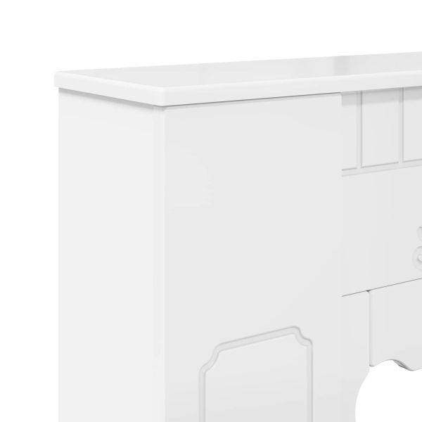 Рамка за камина Бял гланц 93 x 20 x 89 см Инженерна дървесина