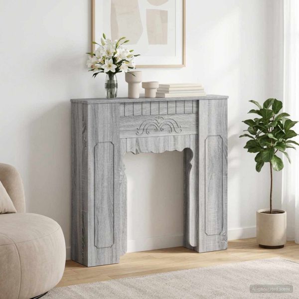 Рамка за камина Сив Сонома 93 x 20 x 89 см Инженерна дървесина