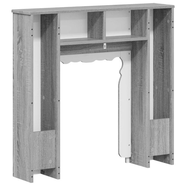 Рамка за камина Сив Сонома 93 x 20 x 89 см Инженерна дървесина