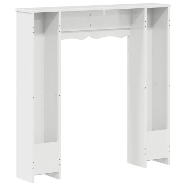 Рамка за камина Бял гланц 102 x 20 x 102 см Инженерна дървесина