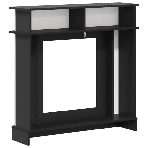 Рамка за камина Черно 102 x 26 x 100 см Инженерна дървесина