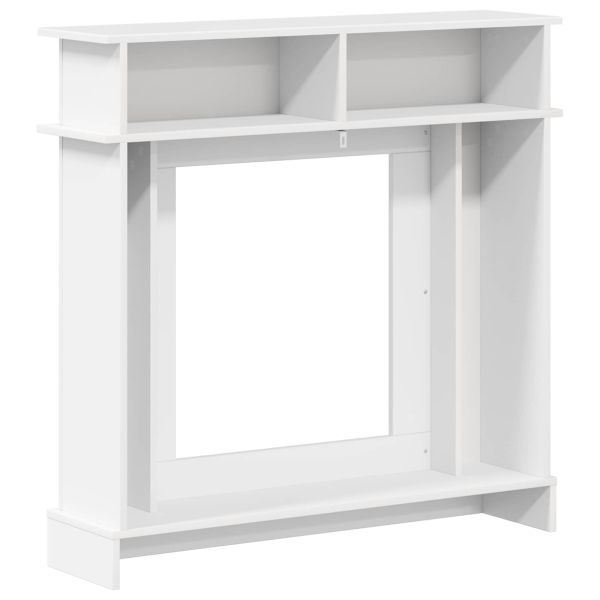 Рамка за камина Бял гланц 102 x 26 x 100 см Инженерна дървесина