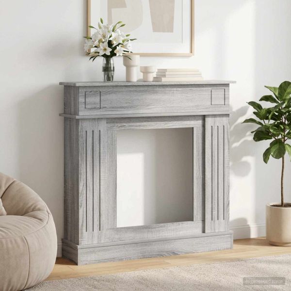 Рамка за камина Сив Сонома 102 x 26 x 100 см