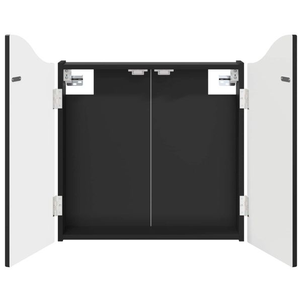 Кабинет за дартборд Черно 56 x 12 x 63 см Инженерна дървесина