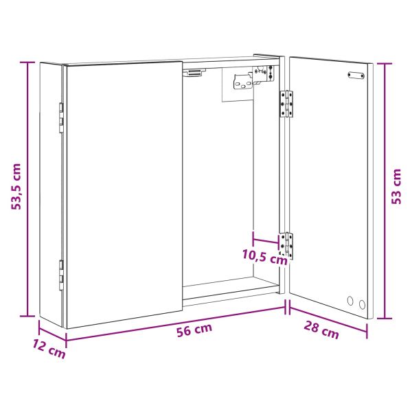 Кабинет за дартборд Бетонно сиво 56 x 12 x 53,5 см