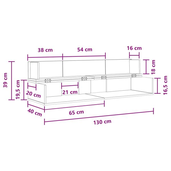 Студио бюро Черен дъб 130 x 40 x 19,5 см Инженерна дървесина