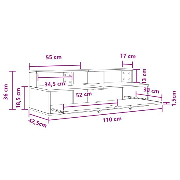 Студио бюро Дъб сонома 110 x 42,5 x 36 см Инженерна дървесина
