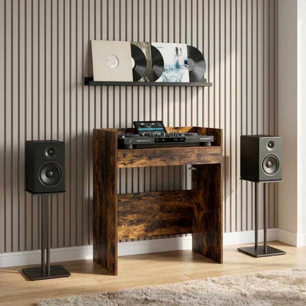 DJ маса Опушен дъб 62 x 45 x 102 см Инженерна дървесина