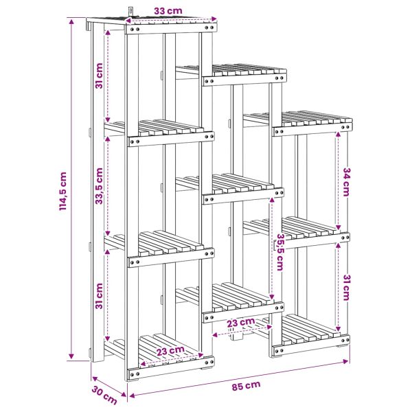 Стойка за растения Бяло 85 x 30 x 114,5 см