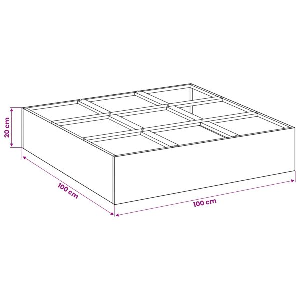 Градинска саксия Сребристо 100 x 100 x 20 cm Неръждаема стомана