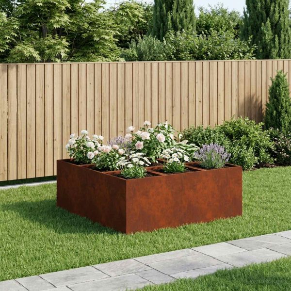 Градинска саксия Ръждясало 100 x 100 x 30 cm Кортенова стомана