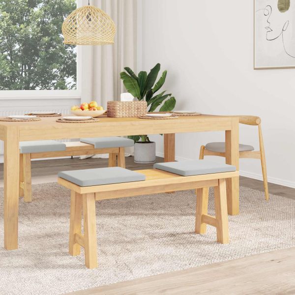 Възглавница за пейка 4 бр. Текстурен велур Светлосиво