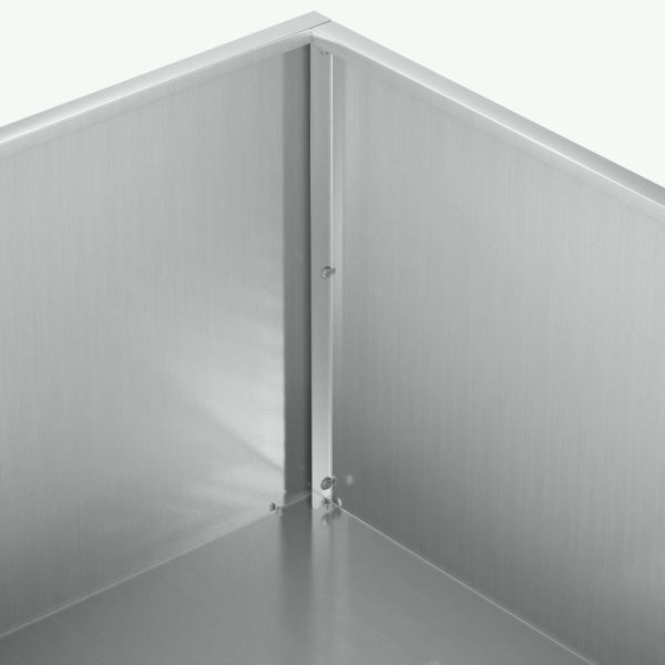 Градинска саксия Сребристо 60 x 60 x 20 см Поцинкована стомана