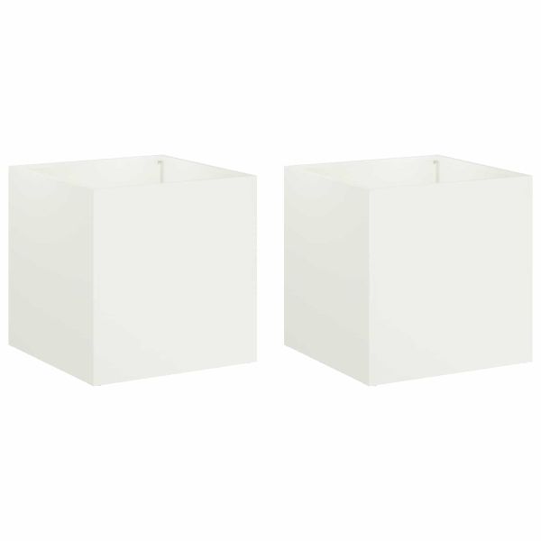 Градинска саксия 2 бр. Бяло 20 x 20 x 20 см
