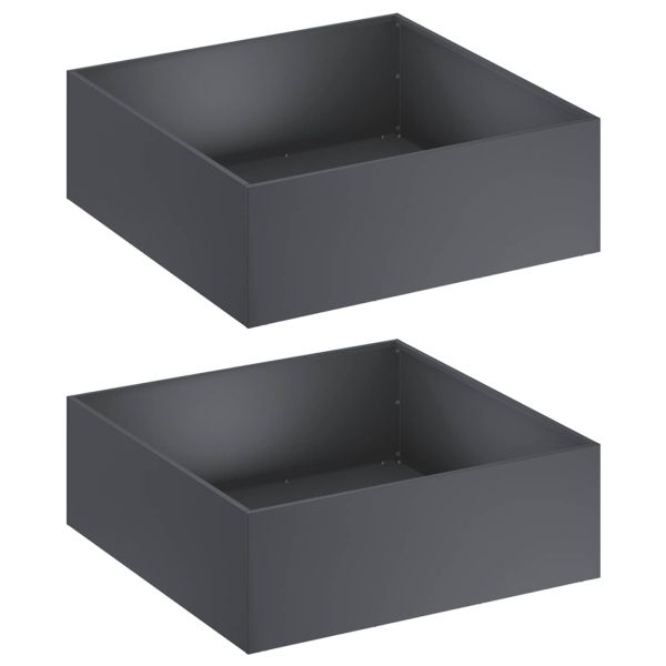 Градинска саксия 2 бр. Антрацит 60 x 60 x 20 см