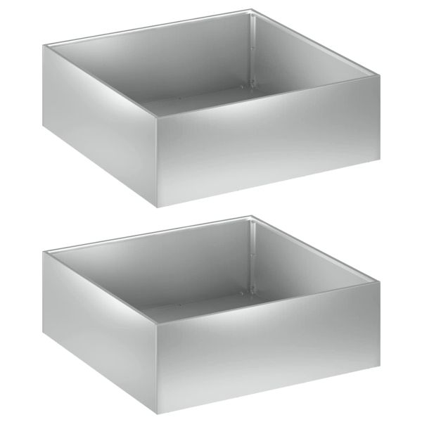 Градинска саксия 2 бр. Сребристо 60 x 60 x 20 см
