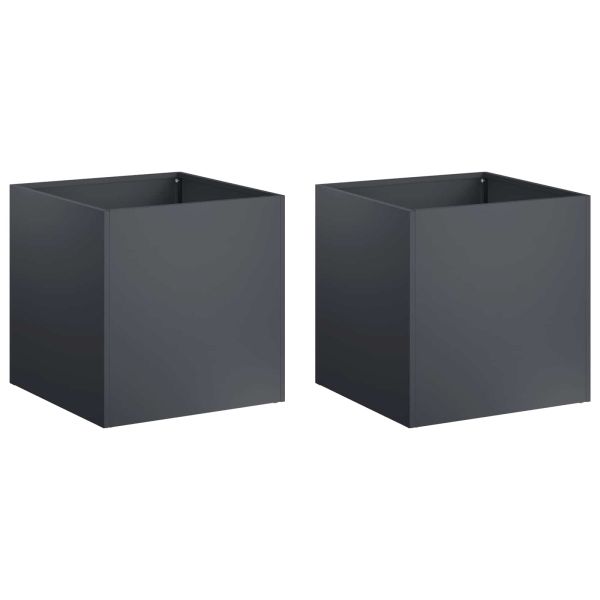 Градинска саксия 2 бр. Антрацит 20 x 20 x 20 см