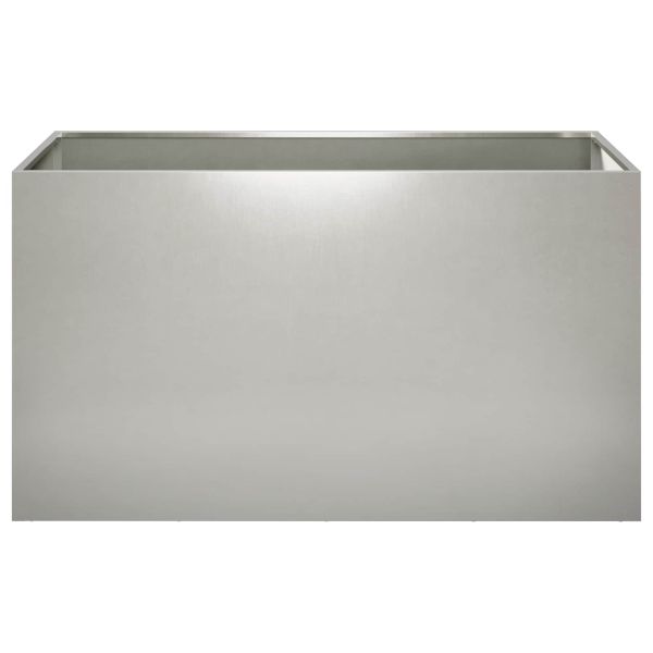 Градинска саксия Сребристо 80 x 50 x 50 см Неръждаема стомана