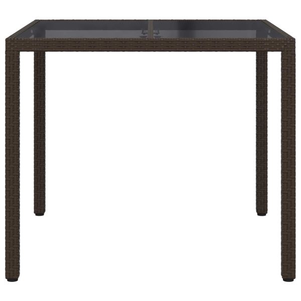 Градинска маса Кафяво 90 x 90 x 75 cm полиратан