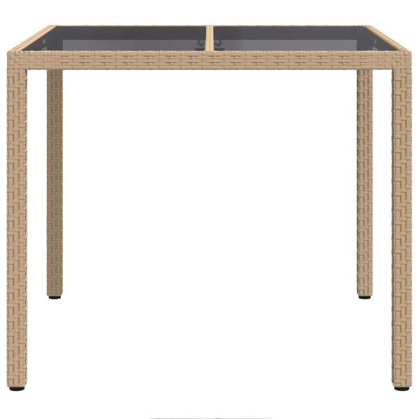 Градинска маса Бежово 90 x 90 x 75 cm полиратан