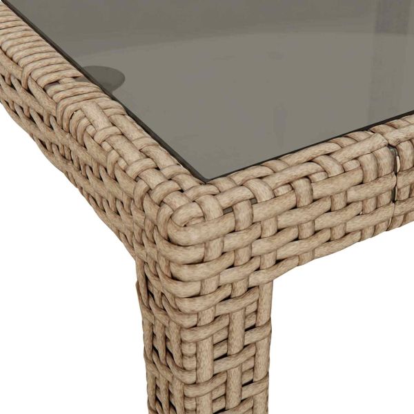 Градинска маса Бежово 90 x 90 x 75 cm полиратан