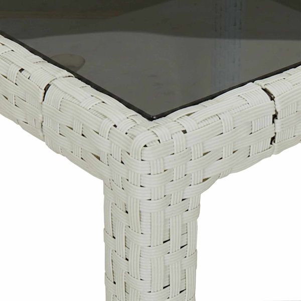 Градинска маса Бяло 90 x 90 x 75 cm полиратан