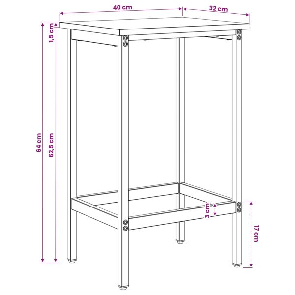 Бар стол 2 бр. Опушен дъб 40 x 32 x 64 см Инженерна дървесина