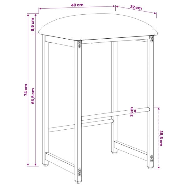 Бар стол Черно 40 x 32 x 74 см Инженерна дървесина
