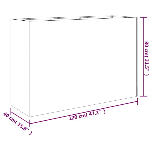 Градинска повдигната леха 120x40x80 см кортенова стомана