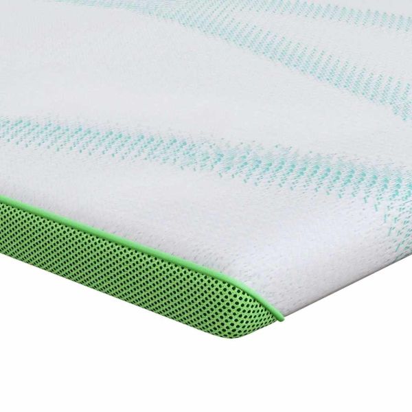 Топер за матрак Бяло и зелено 70 x 200 cm Жакардова тъкан