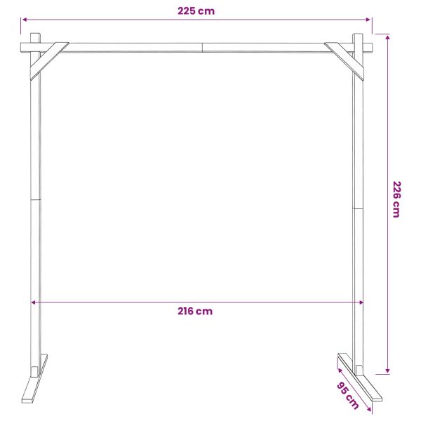 Сватбена арка Светло кафяво 225 x 95 x 226 см