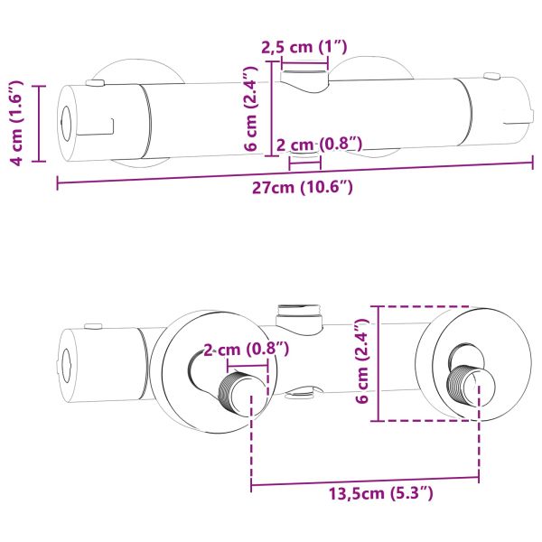 Термостатичен душ миксер Неръждаема стомана 201 27 x 8 x 6 см
