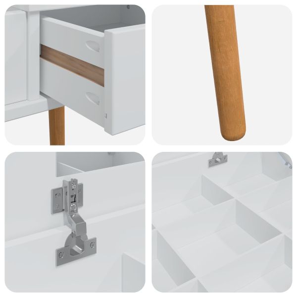 vidaxl Тоалетка FAUSKE Бяло 76 x 50 x 78 см