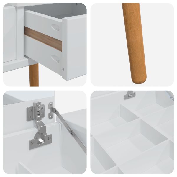 vidaxl Тоалетка FAUSKE Бяло 112 x 50 x 78 см