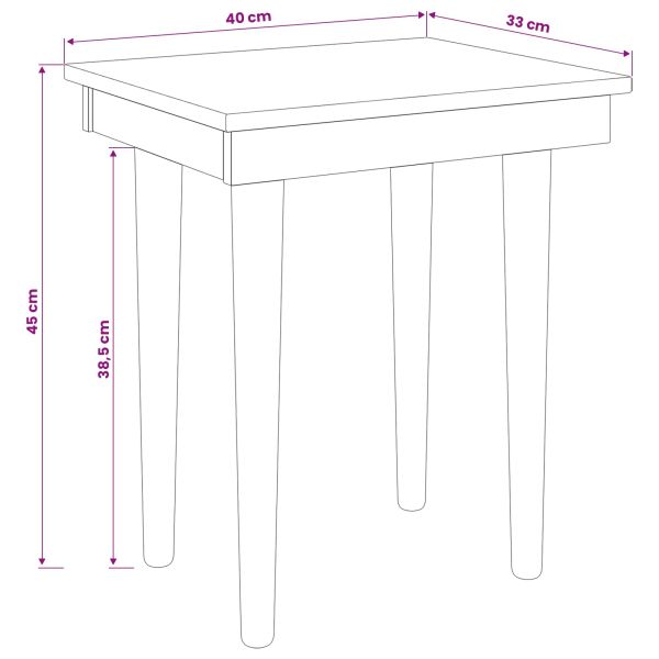 vidaxl Стол за грим FAUSKE Бяло 40 x 33 x 45 см
