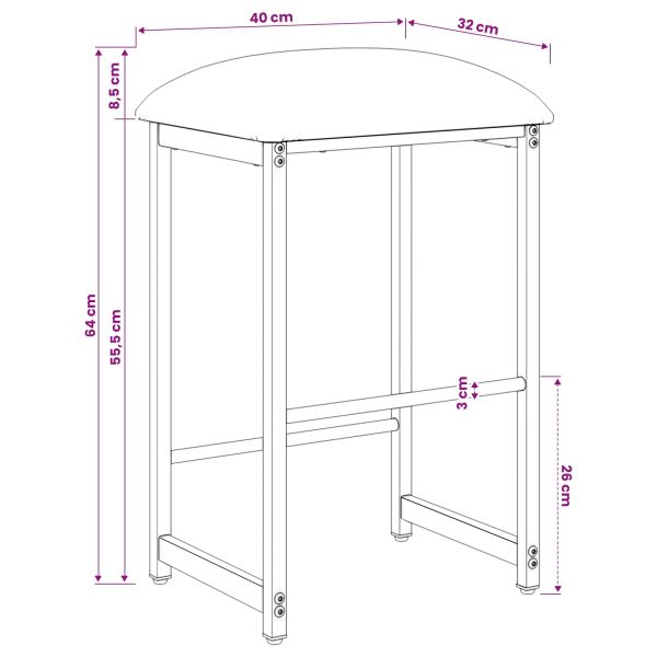 Бар стол 2 бр. Таупе 40 x 32 x 64 см Инженерна дървесина