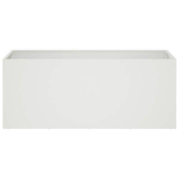 Градинска саксия Бяло 80 x 40 x 40 cm Студено валцована стомана