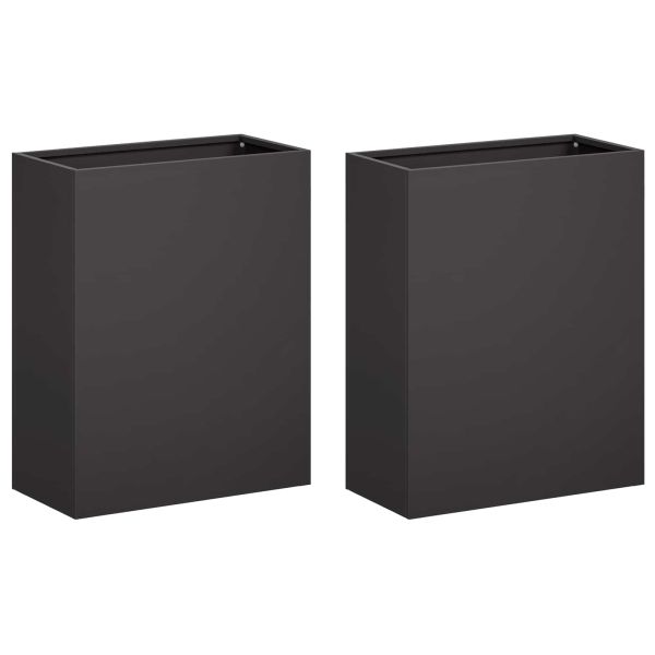 Градинска саксия 2 бр. Черно 40 x 20 x 50 см