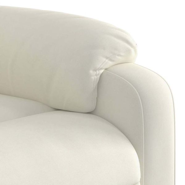 Електрически масажен реклайнер стол, кремав, кадифе