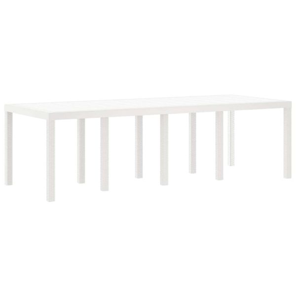 Градинска маса Бяло 250 x 100 x 73 см полиратан