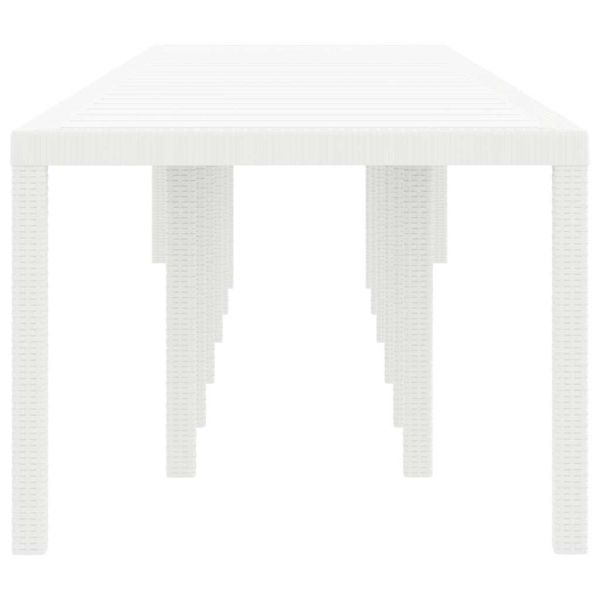 Градинска маса Бяло 400 x 100 x 73 см полиратан